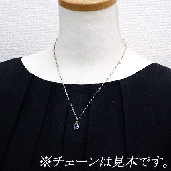 Pt900 ペアシェイプ タンザナイト ダイヤモンド ペンダントトップ D0.24ct