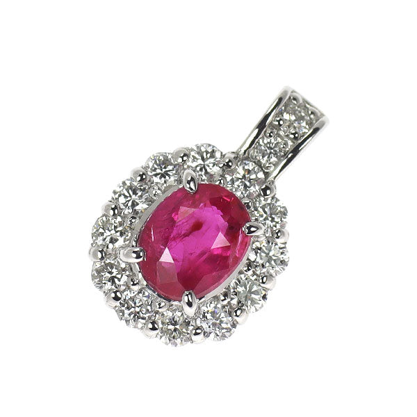 Pt900 ルビー ダイヤモンド ペンダントトップ 0.41ct D0.23ct