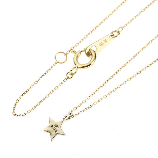 K10YG ダイヤモンド ペンダントネックレス 0.03ct スター 星