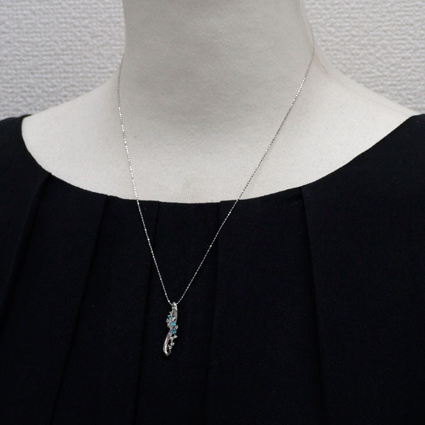 K18WG パライバ トルマリン ダイヤモンド ペンダントネックレス 0.12ct D0.20ct 希少
