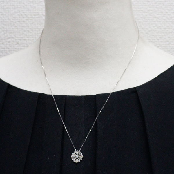 Pt900/ Pt850 ダイヤモンド ペンダントネックレス 0.50ct