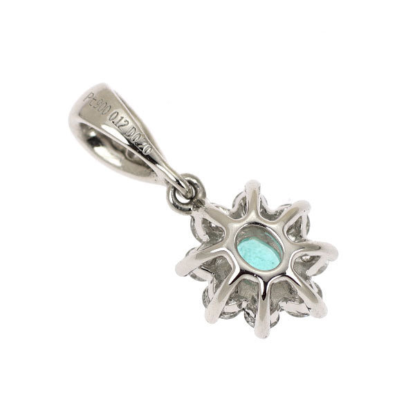 Pt900 パライバ トルマリン ダイヤモンド ペンダントトップ 0.12ct D0.20ct