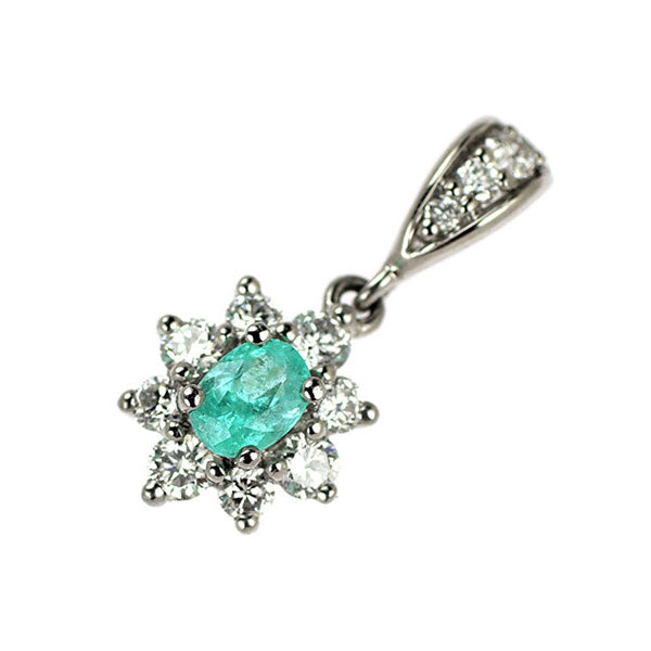 Pt900 パライバ トルマリン ダイヤモンド ペンダントトップ 0.12ct D0.20ct