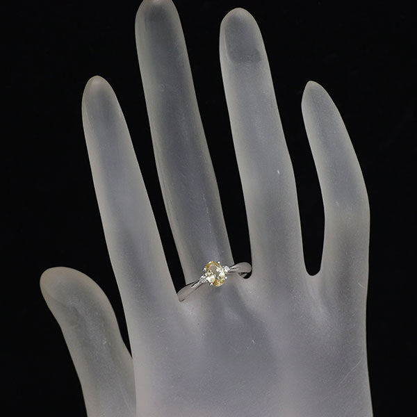 K18WG グロッシュラーガーネット ダイヤモンド リング 0.62ct D0.03ct