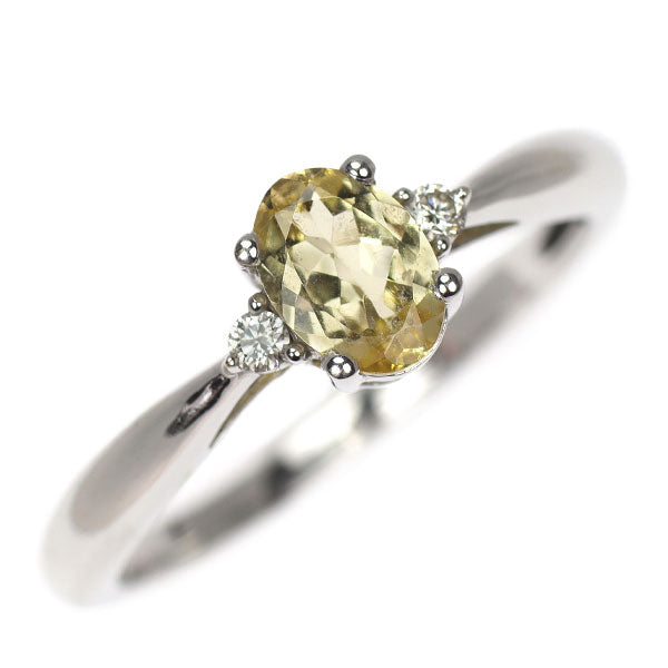 K18WG グロッシュラーガーネット ダイヤモンド リング 0.62ct D0.03ct