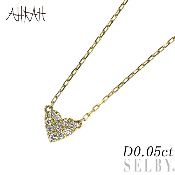Vivian Couture/Aker K18YG Diamond Pendant Necklace 0.05ct Heart Pave