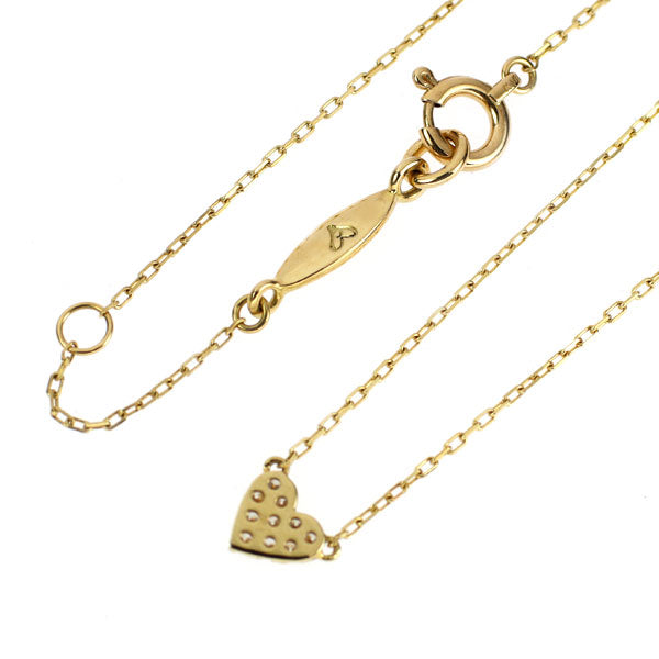 Vivian Couture/Aker K18YG Diamond Pendant Necklace 0.05ct Heart Pave