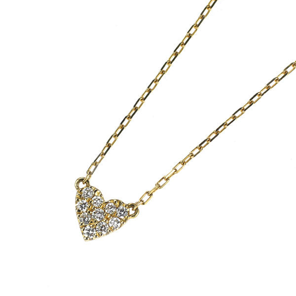 Vivian Couture/Aker K18YG Diamond Pendant Necklace 0.05ct Heart Pave