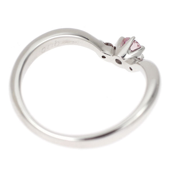 希少 Pt900 天然ピンクダイヤモンド リング 0.110ct PD0.03ct