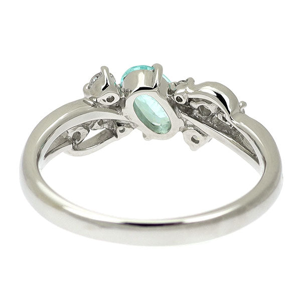 Pt950 Paraiba Tourmaline Diamond Ring from Mozambique 0.35ct D0.16ct Rare