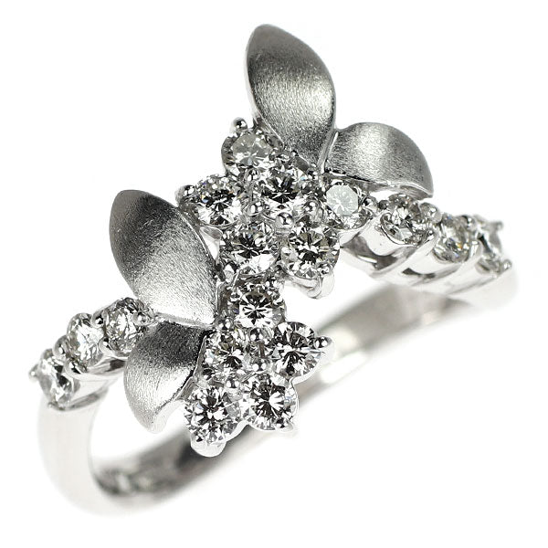 ラッセル K18WG ダイヤモンド リング 0.72ct フラワー