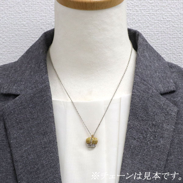 笠原真寿美 K18YG/WG ダイヤモンド ペンダントトップ 王冠モチーフ