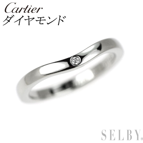 カルティエ Pt950 ダイヤモンド リング バレリーナカーブ 44号 ピンキー D3p