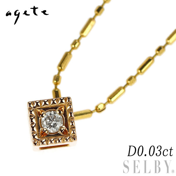 アガット/agete K18PG/YG ダイヤモンド ペンダントネックレス 0.03ct