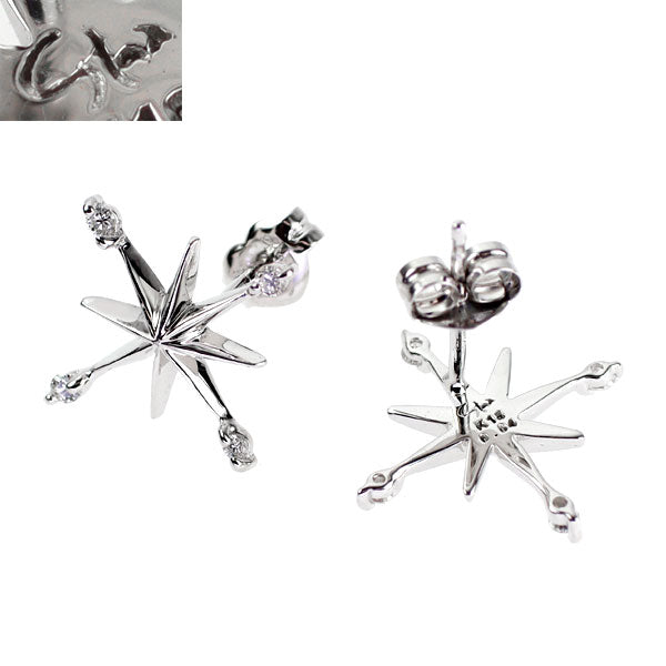 スタージュエリー K18WG ダイヤモンド ピアス 0.08ct