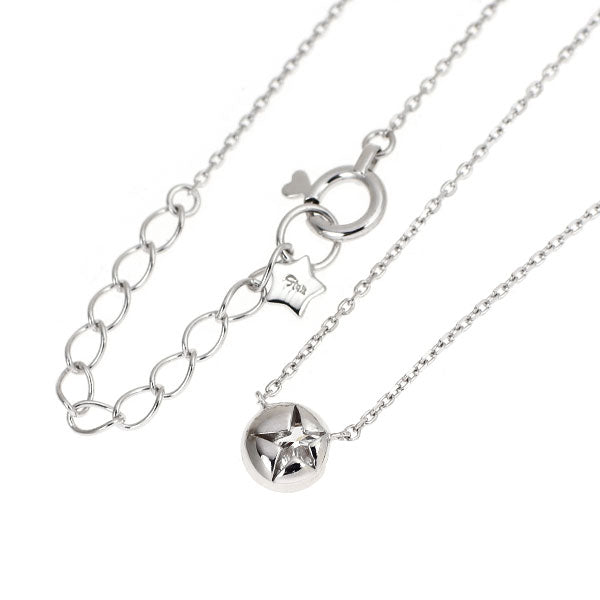 Star Jewelry K18WG Diamond Pendant Necklace 0.14ct Moon Setting