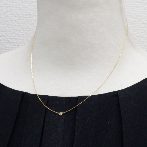 アーカー/ahkah K18YG ダイヤモンド ペンダントネックレス 0.06ct