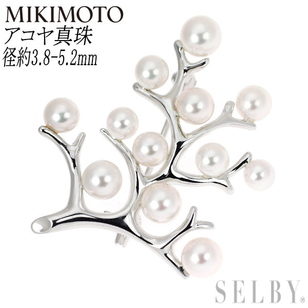 ミキモト SV アコヤ真珠 ブローチ 幸福の木 径約 3.8-5.2mm
