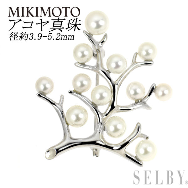 ミキモト SV アコヤ 真珠 ブローチ 径約3.9-5.2mm 幸福の木/Kofuku no ki