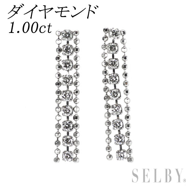 K18WG ダイヤモンド ピアス 1.00ct