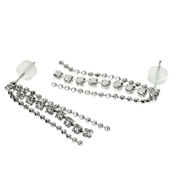 K18WG ダイヤモンド ピアス 1.00ct