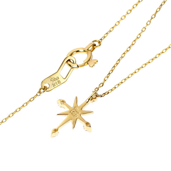 スタージュエリー K18YG ダイヤモンド ペンダントネックレス 0.04ct クロッシングスター