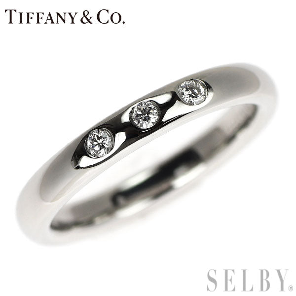 Tiffany Pt950 Diamond Ring Stacking Band D3p