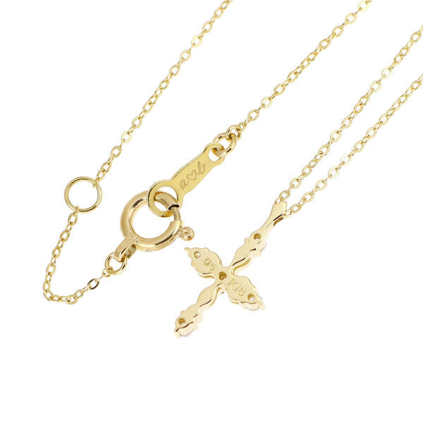 アーカーブラン K18YG ダイヤモンド ペンダントネックレス 0.05ct フェアリークロス