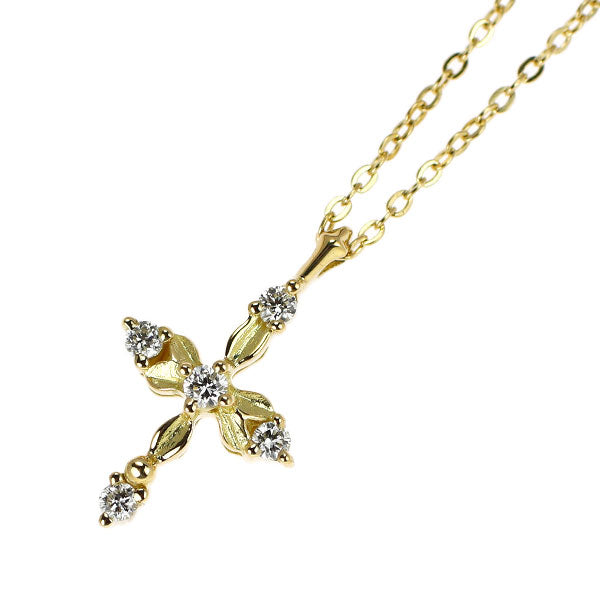 アーカーブラン K18YG ダイヤモンド ペンダントネックレス 0.05ct フェアリークロス