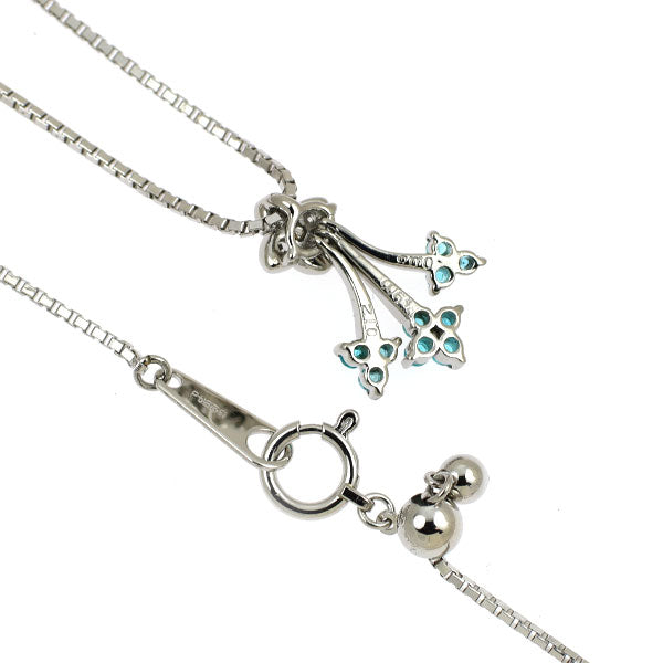 Pt900/ Pt850 パライバトルマリン ダイヤモンド ペンダントネックレス 0.12ct D0.08ct