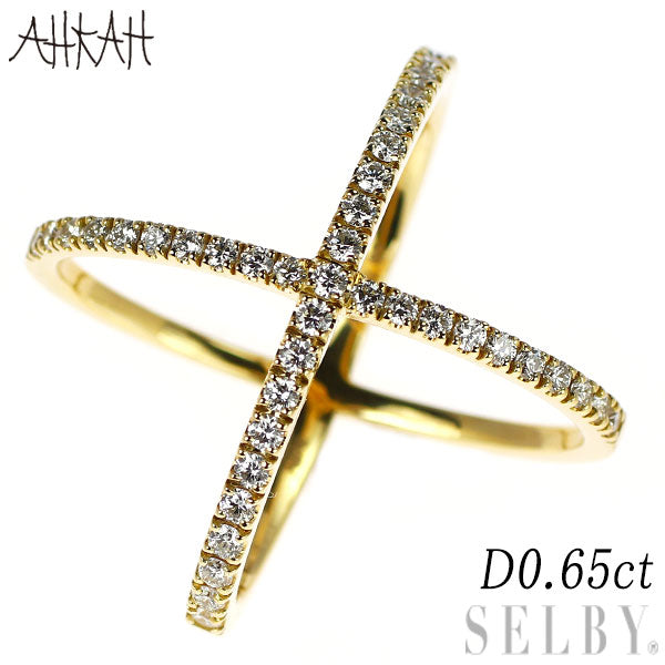 アーカー/ahkah K18YG ダイヤモンド リング 0.65ct