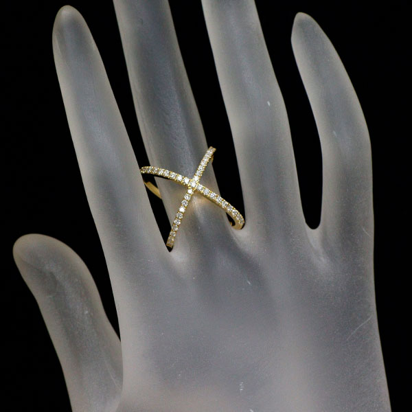 アーカー/ahkah K18YG ダイヤモンド リング 0.65ct
