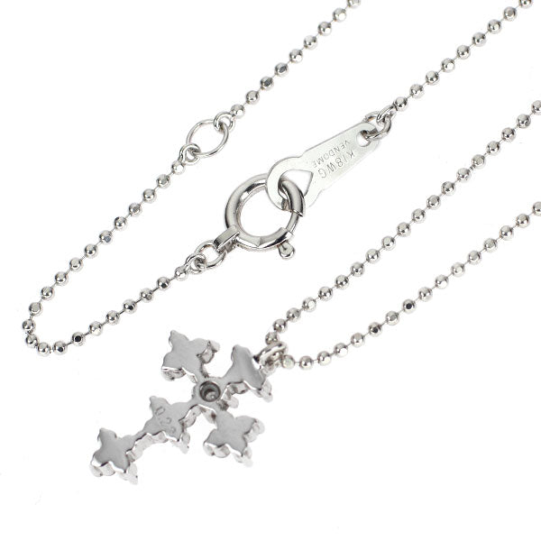 ヴァンドーム青山 K18WG ダイヤモンド ペンダントネックレス 0.22ct クロス