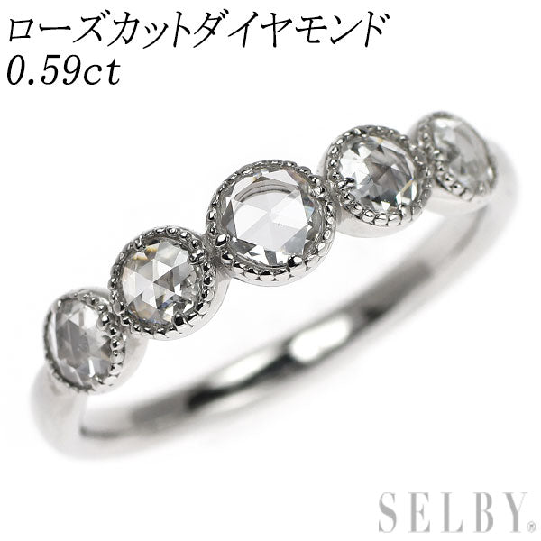 Pt900 ローズカット ダイヤモンド リング 0.59ct
