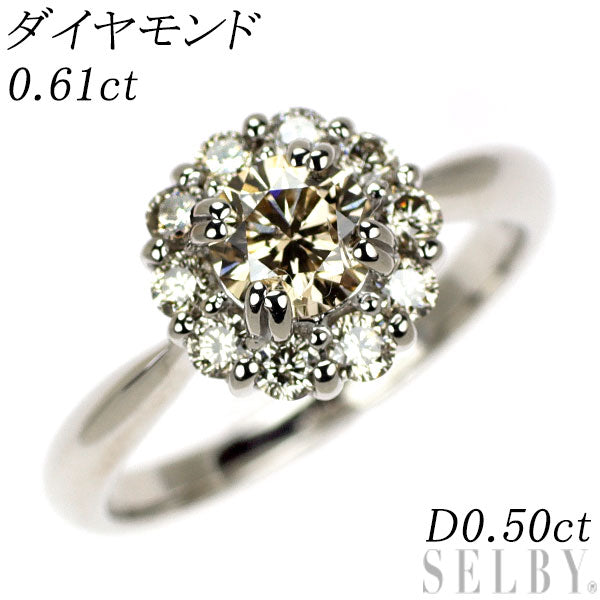 K18WG ダイヤモンド リング 0.61ct D0.50ct