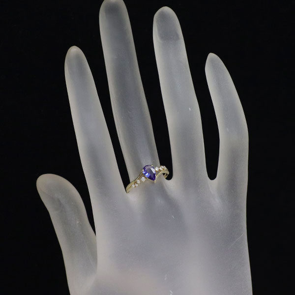 K10YG タンザナイト ダイヤモンド リング 0.47ct D0.08ct
