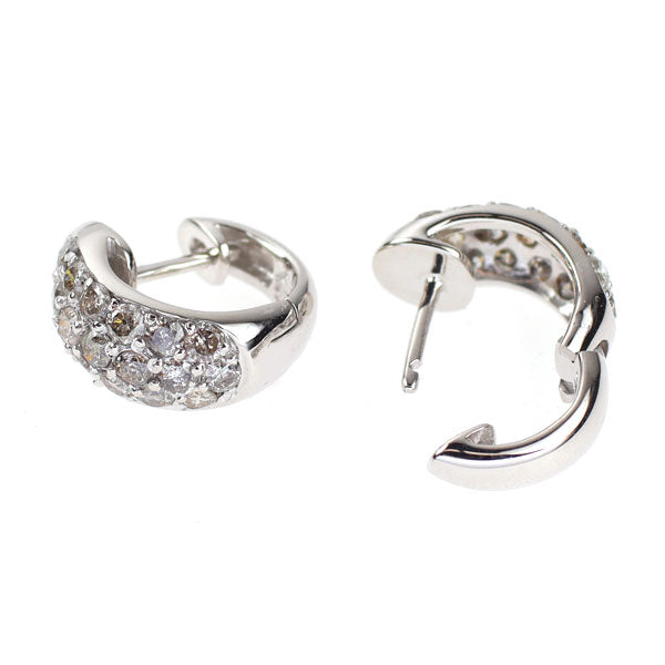 K18WG Diamond Earrings 1.00ct Hoop