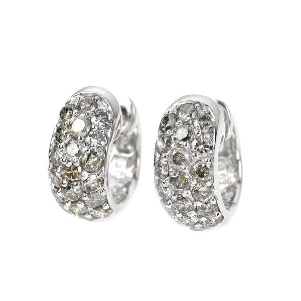 K18WG Diamond Earrings 1.00ct Hoop