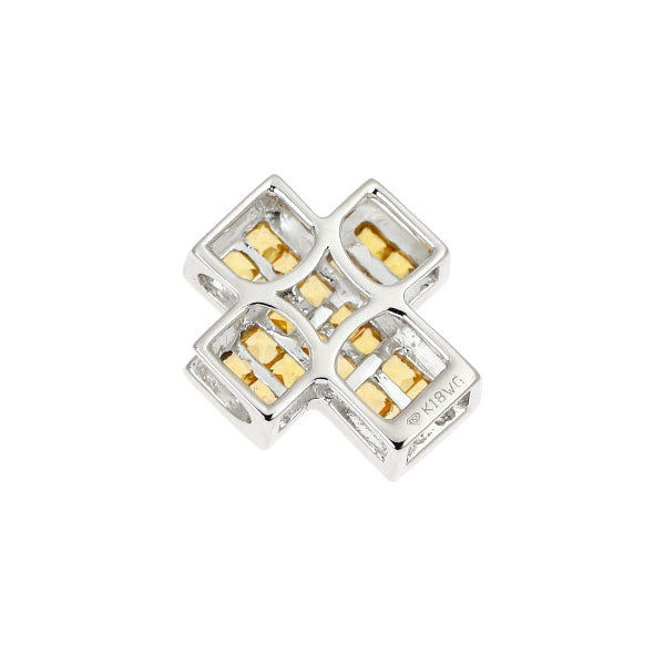 Les Essentials K18WG Yellow Sapphire Pendant Top Mystery Setting Cross