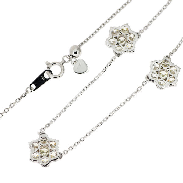 Pt900/ Pt850 H&C Diamond Pendant Necklace 2.85ct Flower Station