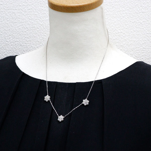 Pt900/ Pt850 H&C Diamond Pendant Necklace 2.85ct Flower Station