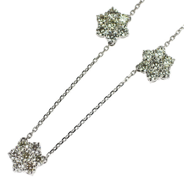 Pt900/ Pt850 H&C Diamond Pendant Necklace 2.85ct Flower Station