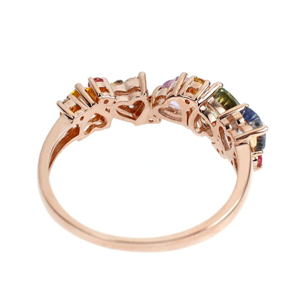 K18PG ファンシーカラー サファイア ダイヤモンド リング 1.33ct D0.06ct