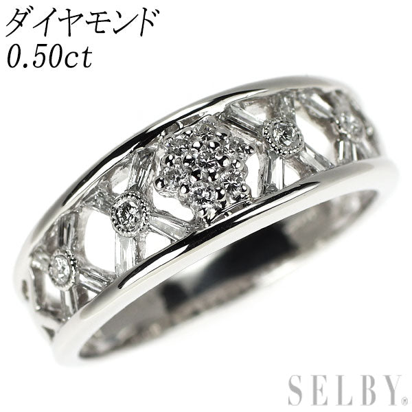 Pt900 Diamond Ring 0.50ct