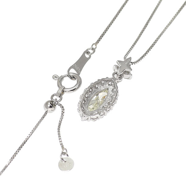 Pt900/ Pt850 マーキス ダイヤモンド ペンダントネックレス 0.47ct D0.21ct