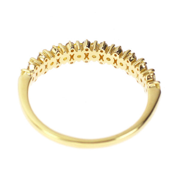 K18YG Yellow Sapphire Diamond Ring 0.45ct D0.16ct Half Eternity