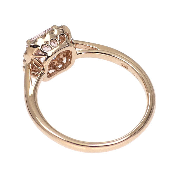 K18PG モルガナイト ダイヤモンド リング 1.04ct D0.19ct