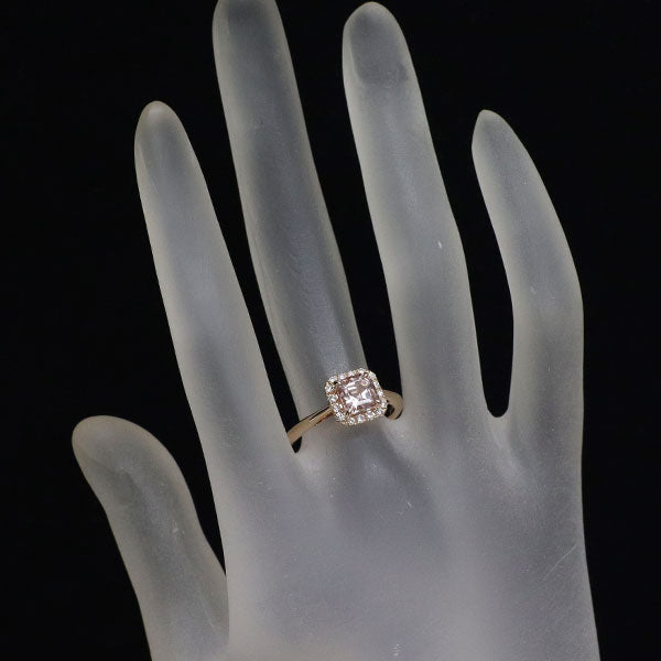 K18PG モルガナイト ダイヤモンド リング 1.04ct D0.19ct
