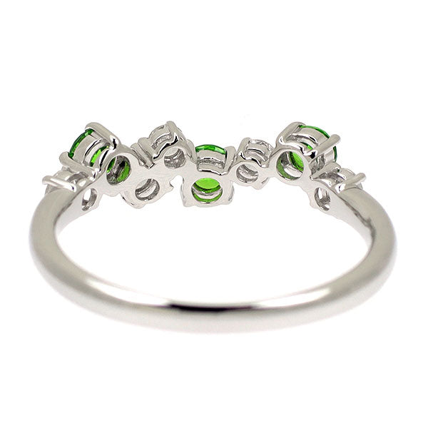 Pt900 Green Demantoid Garnet Diamond Ring 0.36ct D0.23ct Rare