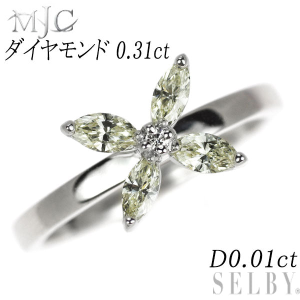 MJC K18WG ダイヤモンド  リング 0.31ct D0.01ct
